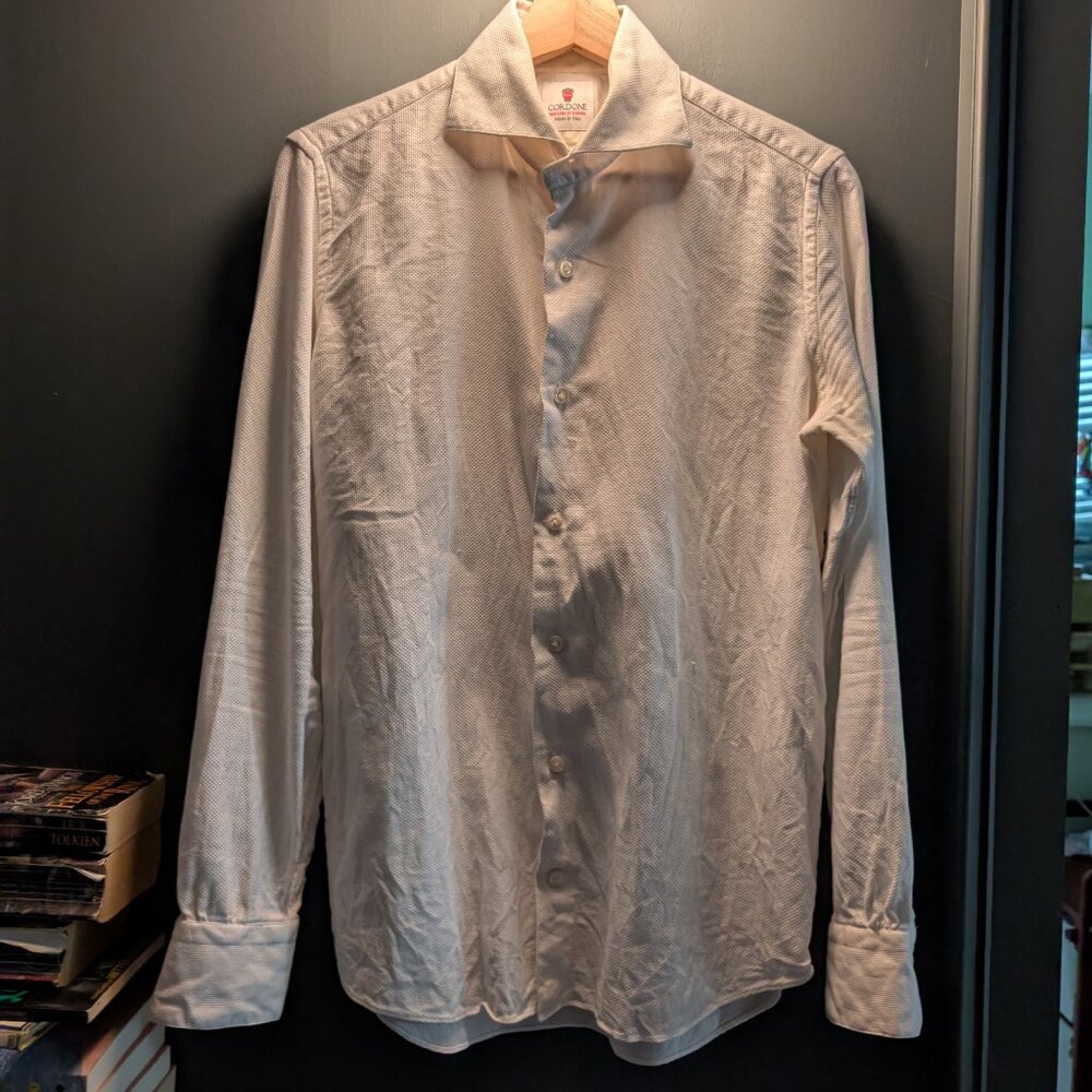 White Cordone 1956 Spread Collar Shirt